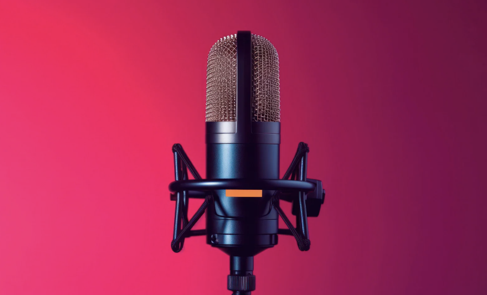 Professional microphone representing media and podcasting